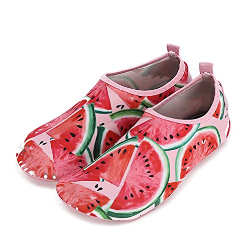 Rojeam Badeschuhe Damen Herren Strandschuhe Wasserschuhe Aqua Barfußschuhe Leicht, Größe-39/40 EU, Wassermelone (Herstellergröße 40-41) Wassermelone 39/40 EU von Rojeam