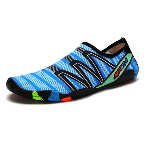 Rojeam Badeschuhe Damen Herren Strandschuhe Wasserschuhe Aqua Barfußschuhe Leicht 186 Blau 38 EU von Rojeam