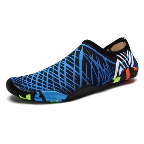 Rojeam Badeschuhe Damen Herren Strandschuhe Wasserschuhe Aqua Barfußschuhe Leicht 988 Blau 45 EU von Rojeam