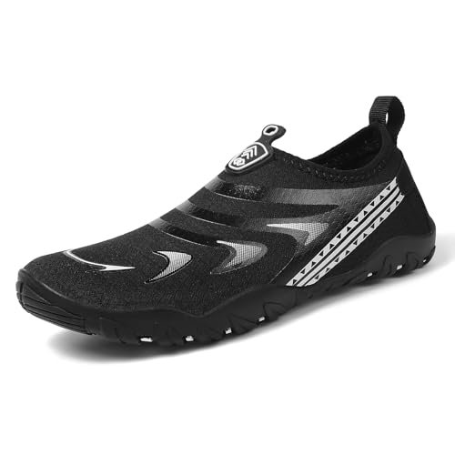 Rojeam Badeschuhe Damen Herren Strandschuhe Wasserschuhe Aqua Barfußschuhe Leicht Schwarz 39 EU von Rojeam