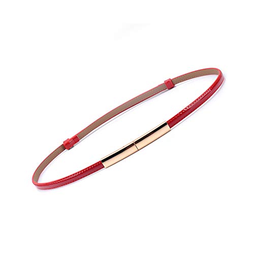 Rojeam Damen Dünner Gürtel für Kleid Retro Metall Dekorativen Gürtel Rot von Rojeam