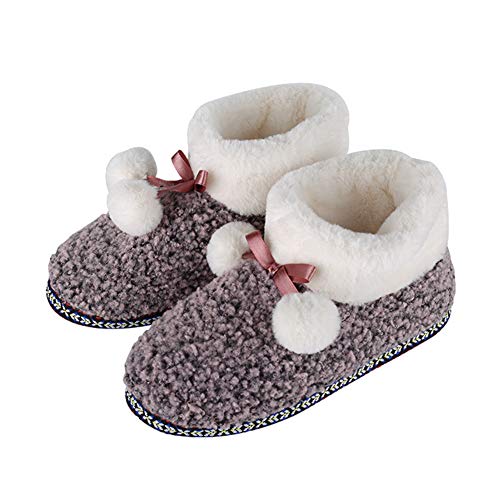 Rojeam Familie Nette Hausschuhe Winter Warm House Schuhe Stiefel Indoor Outdoor für Unisex Männer Frauen Kinder von Rojeam