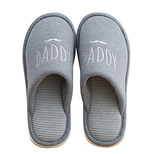 Rojeam Familien Komfort Hausschuhe Winter Warme Hausschuhe Indoor Outdoor für Unisex Männer Frauen Kinder(Daddy: Blau,40/41 EU) von Rojeam