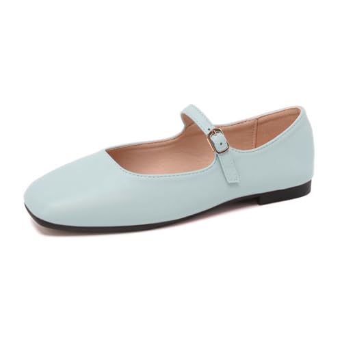 Rojeam Frauen Classic Flats Schuhe Ballett Slip On Damen Klassische Ballerinas Profilsohle Flach Hellblau 38 EU von Rojeam