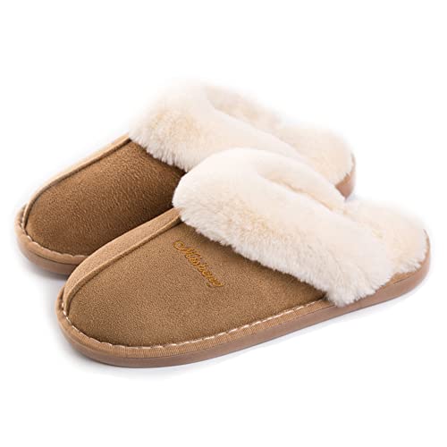 Rojeam Herren Damen Winter Hausschuhe Plüsch Warme Winter Pantoffeln Gefüttert Winterschuhe Home Indoor Outdoor von Rojeam