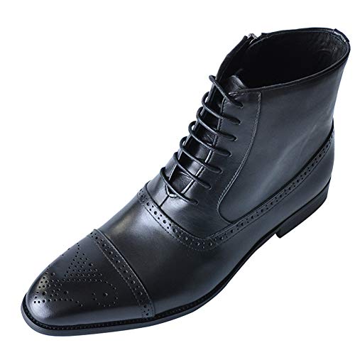 Rojeam Herren Leder Stiefeletten Business Work Büroschuhe(Schwarz,41 EU) von Rojeam