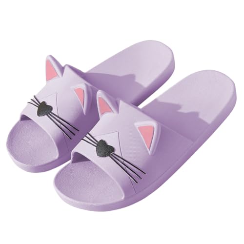 Rojeam Badeschuhe Herren Damen Schlappen Sommer Pantoletten Badelatschen Hausschuhe Badeschlappen Slides, Lila, 39/40 EU von Rojeam