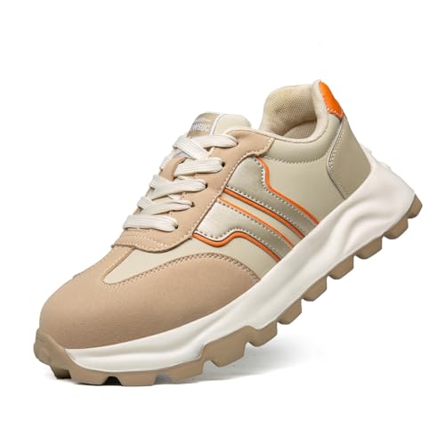 Rojeam Sicherheitsschuhe Damen Arbeitsschuhe mit Stahlkappe Stahlkappenschuhe Atmungsaktiv Khaki 36 EU von Rojeam