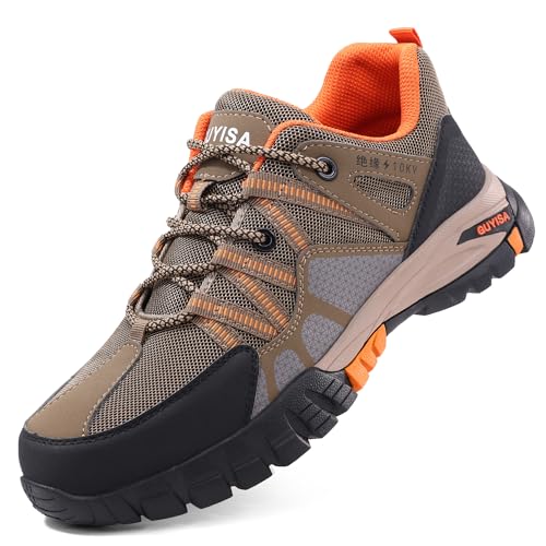 Rojeam Sicherheitsschuhe Damen Herren Arbeitsschuhe mit Stahlkappe Stahlkappenschuhe Atmungsaktiv Braun 36 EU von Rojeam
