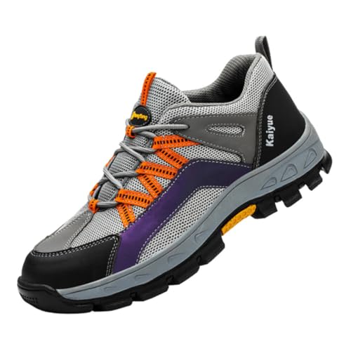 Rojeam Sicherheitsschuhe Damen Herren Arbeitsschuhe mit Stahlkappe Stahlkappenschuhe Atmungsaktiv Grau 37 EU von Rojeam