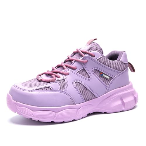 Rojeam Sicherheitsschuhe Damen Herren Arbeitsschuhe mit Stahlkappe Stahlkappenschuhe Atmungsaktiv Violett 34 EU von Rojeam