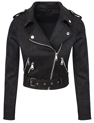 Rok Creek Selection Damen Übergangsjacke Wildlederoptik Sommer Jacke kurz D-315 V3447 Schwarz XL von Rok Creek Selection