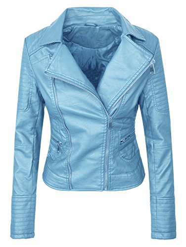 Rock Creek Damen Kunstleder Jacke Übergangs Jacke D-287 [ PU-2316 Blau L ] von Rok Creek Selection