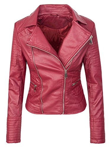 Rock Creek Damen Kunstleder Jacke Übergangs Jacke D-287 [ PU-2316 Bordo L ] von Rok Creek Selection