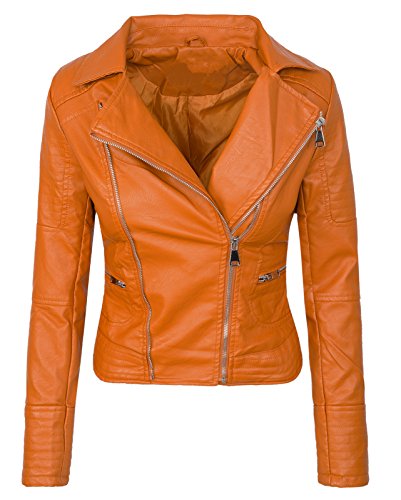 Rock Creek Damen Kunstleder Jacke Übergangs Jacke D-287 [ PU-2316 Camel L ] von Rok Creek Selection
