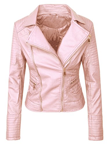 Rock Creek Damen Kunstleder Jacke Übergangs Jacke D-287 [ PU-2316 Rosa L ] von Rok Creek Selection