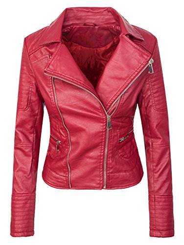 Rock Creek Damen Kunstleder Jacke Übergangs Jacke D-287 [ PU-2316 Weinrot M ] von Rok Creek Selection