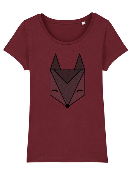 Róka - fair clothing Frauenshirt mit Róka Logo - burgund von Róka - fair clothing