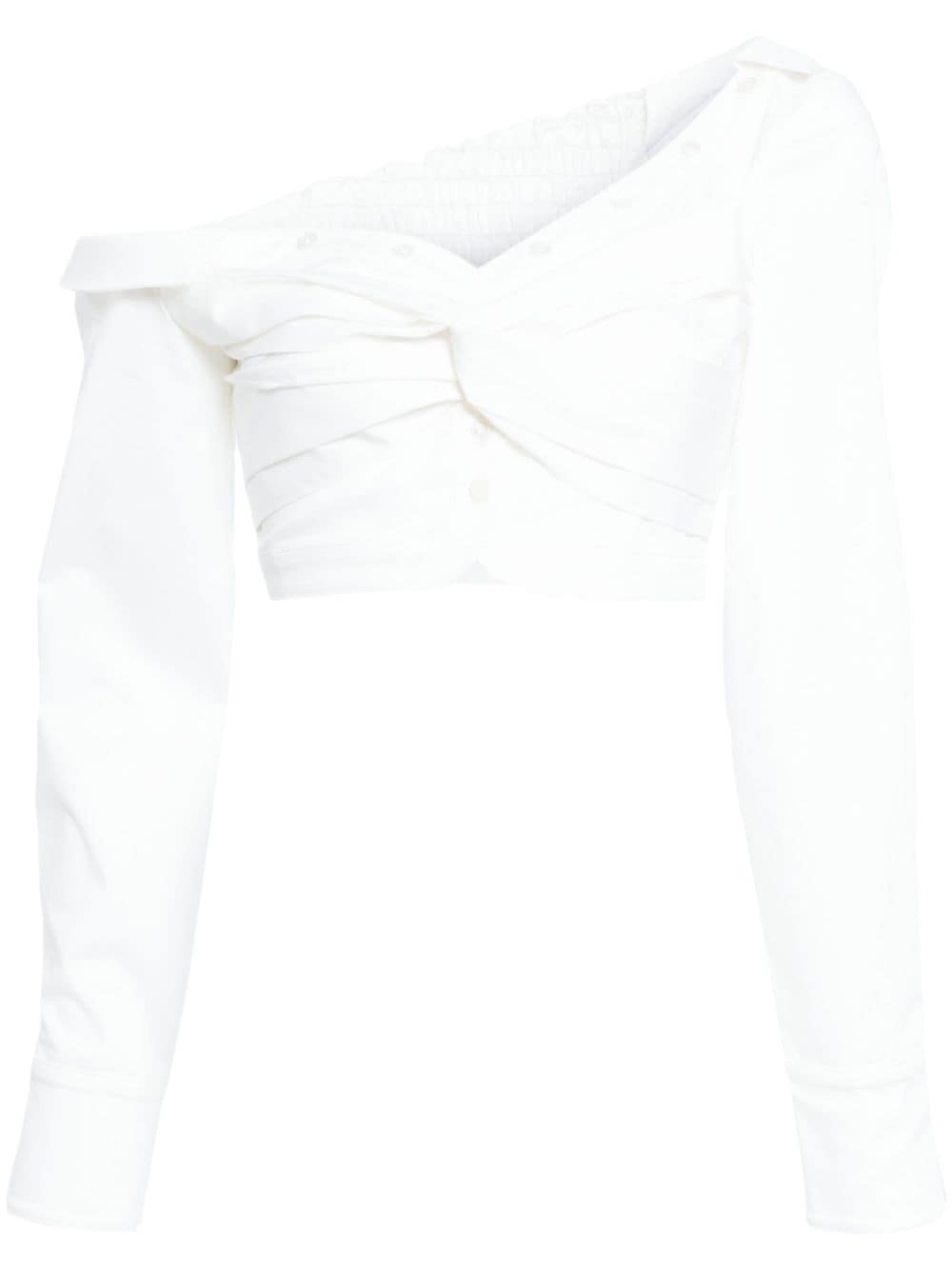 Rokh Asymmetrische Bluse mit Twist-Detail - Weiß von Rokh