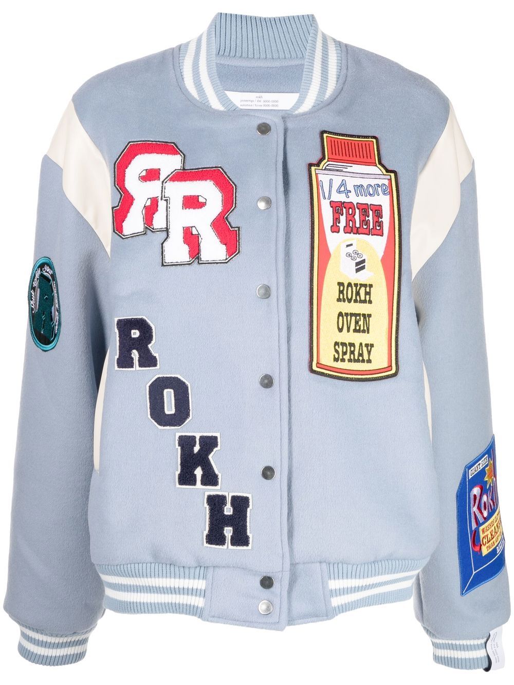 Rokh Bomberjacke mit Patch-Detail - Blau von Rokh