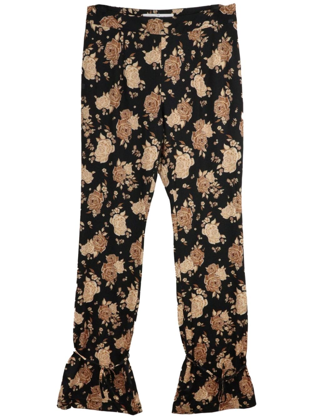 Rokh Rosen-Print-Hose mit gebundenem Saum - Schwarz von Rokh