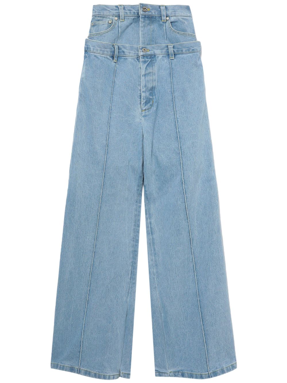 Rokh Weite High-Waist-Jeans - Blau von Rokh