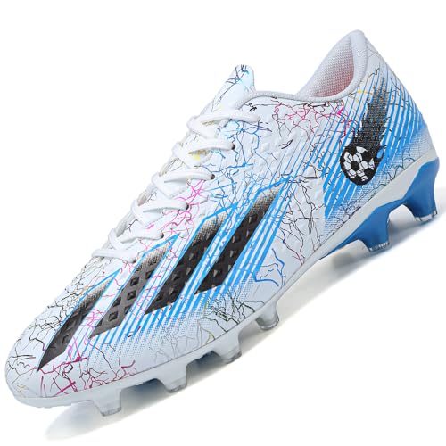 Rokiemen Fußballschuhe Herren Microfaser Cleats Professionelle Stollen Spikes Jungen Kunstrasen Fussballschuhe Athletics Trainingsschuhe Outdoor Sportschuhe Weiß EU 37 von Rokiemen