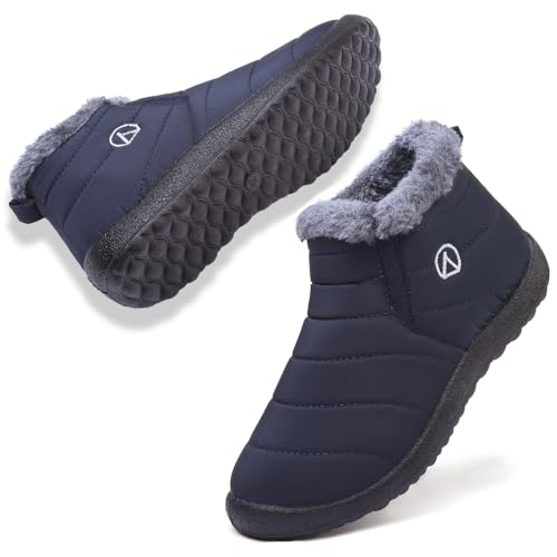 Rokiemen Kinder Winterstiefel Jungen Mädchen Warm Gefütterte Schneestiefel Wasserdicht Winterschuhe Outdoor rutschfest Winterboots 1-Blau 36 EU von Rokiemen