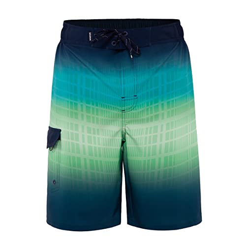 Rokka&Rolla Herren-Badehose, 22,9 cm, schnell trocknend, Stretch-Boardshorts, Strand-Bademode, Grüner Dampf, X-Large von Rokka&Rolla