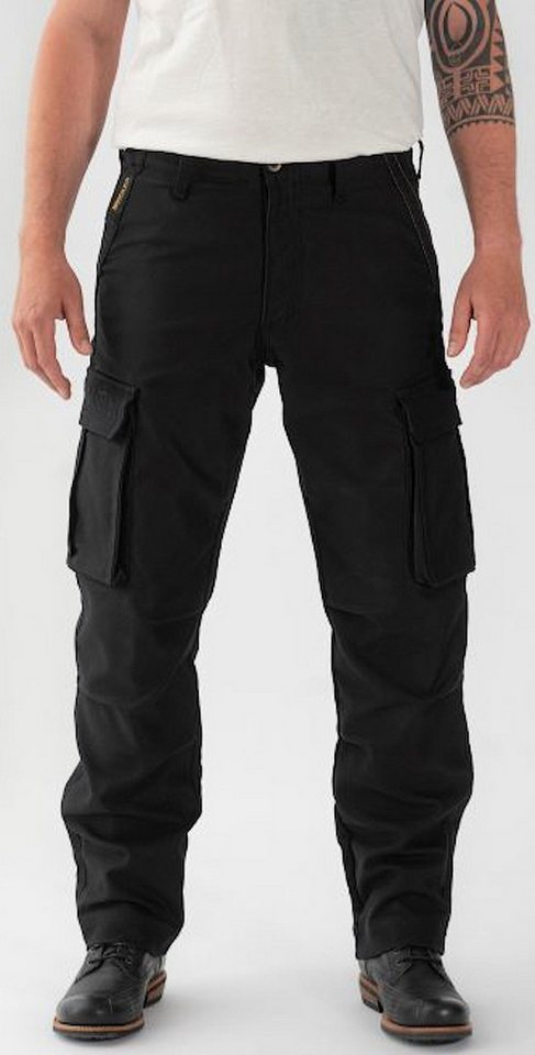 Rokker Motorradhose Black Jack Cargo Motorrad Textilhose Atmungsaktiv protektoren abriebfest von Rokker