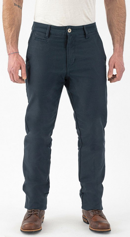 Rokker Motorradhose Navy Chino Motorrad Textilhose Knieprotektoren enthalten von Rokker