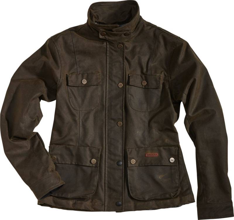 Rokker Motorradjacke Wax Cotton Damenjacke Rückenprotektor enthalten von Rokker