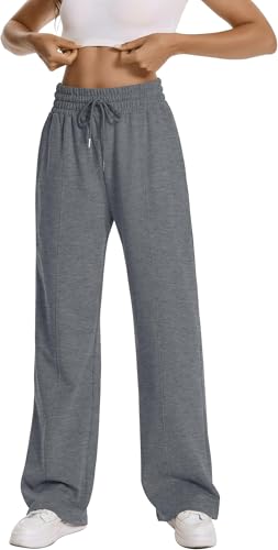 Rolcoassuns Damen High Waisted Kordelzug Sweatpants Straight Leg Pants von Rolcoassuns