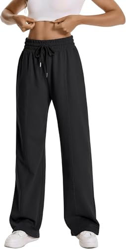 Rolcoassuns Damen High Waisted Kordelzug Sweatpants Straight Leg Pants von Rolcoassuns