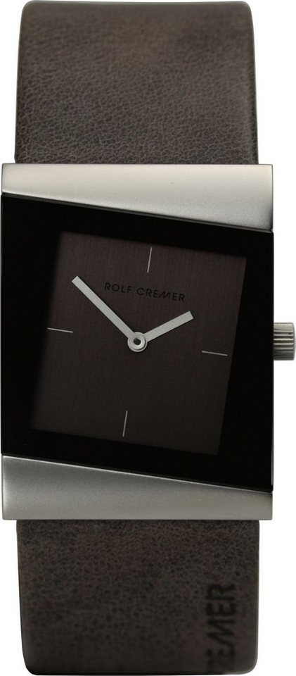 Rolf Cremer Quarzuhr Rolf Cremer Uhr Style 500001 Lederband, Edelstahl, schwarz, (1-tlg) von Rolf Cremer