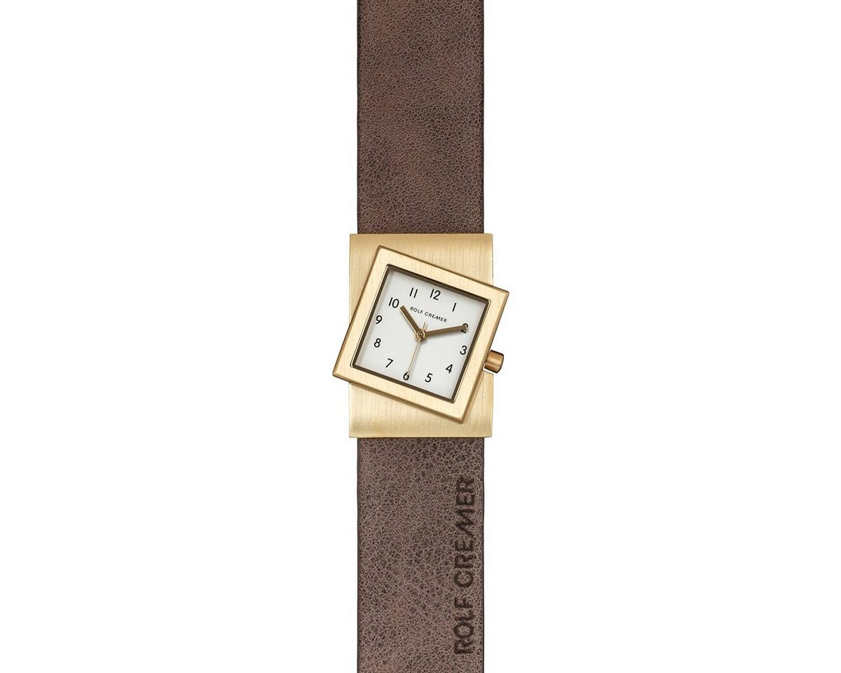 Rolf Cremer Quarzuhr Rolf Cremer Uhr Turn S 507753 Lederband, Edelstahl, gold, schlamm, (1-tlg) von Rolf Cremer