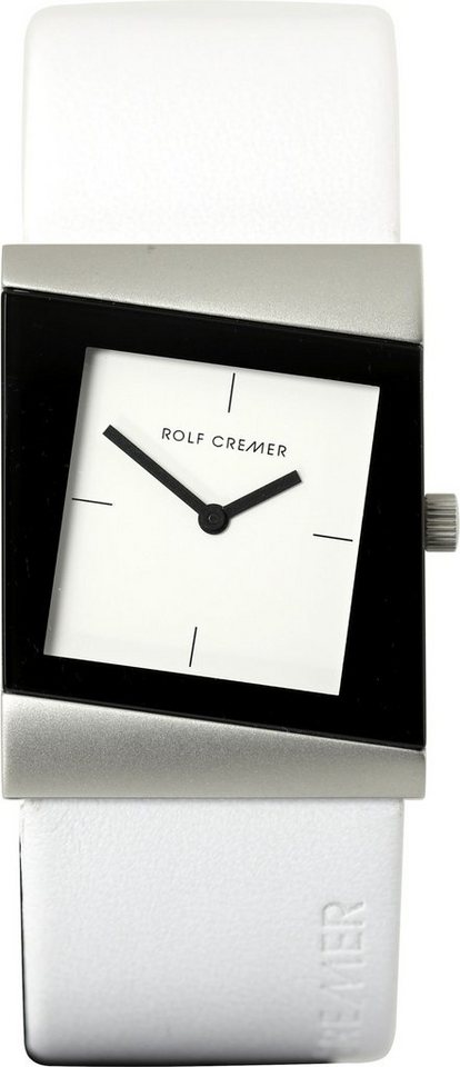 Rolf Cremer Quarzuhr Rolf Cremer Uhr Style 500003 Lederband, Edelstahl, weiß, (1-tlg) von Rolf Cremer