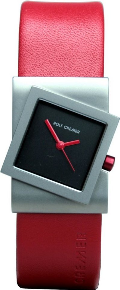Rolf Cremer Quarzuhr Rolf Cremer Uhr Turn 491818 Lederband, Titan, rot, schwarz, (1-tlg) von Rolf Cremer