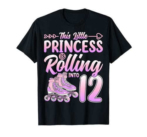 12th Birthday Girl This Little Princess Is Rolling Into 12 T-Shirt 12th Birthday Girl This Little Princess Is Rolling Into 12 T-Shirt von Roller Skating 12th Birthday Gifts Co.