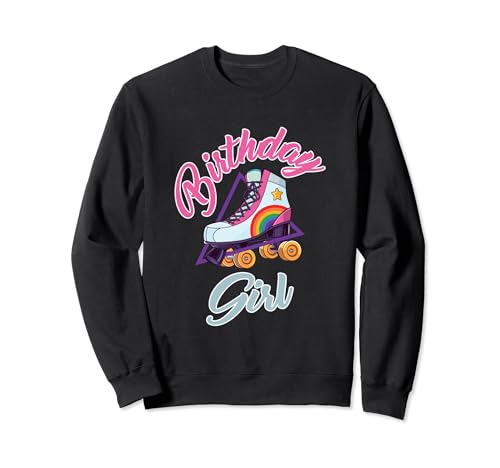 Geburtstag Roller Mädchen Lustige Retro Rollschuhe Damen Kinder Sweatshirt von Roller Skating Girls Birthday Party Outfit
