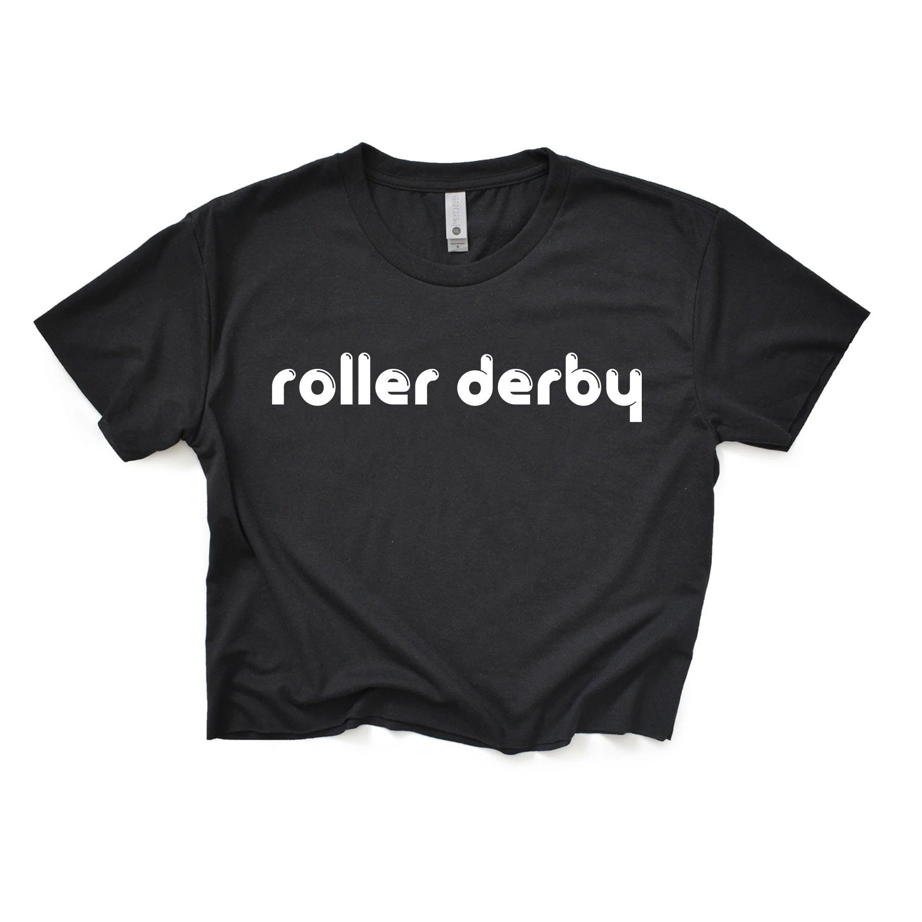 Roller Derby Schwarzes Crop Top T-Shirt von RollerRevival