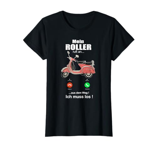 Rollerfahrerin Mofa Mopedfahrerin retro Geschenk 'Mein Roller ruft an' Witziges Mofa Moped Retro Motorroller T-Shirt Damen Mädchen Schwarz S Halbarm Klassische Passform Crew-Ausschnitt T-Shirt Rollerfahrerin Mofa Mopedfahrerin retro Geschenk 'Mein Roller ruft an' Witziges Mofa Moped Retro Motorroller T-Shirt Damen Mädchen Schwarz S Halbarm Klassische Passform Crew-Ausschnitt T-Shirt von Rollerfahrerin Mofa Mopedfahrerin retro Geschenk