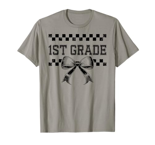 Coquette Bow 1st Grade I'm Ready for First Grade Girl Kids T-Shirt von Rollin Into 1st Grade Girly Back to School 1st Day