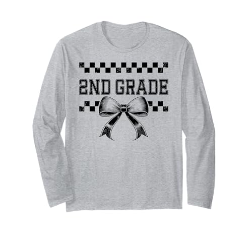 Coquette Bow 2nd Grade I'm Ready for Second Grade Girl Kids Langarmshirt Coquette Bow 2nd Grade I'm Ready for Second Grade Girl Kids Langarmshirt von Rollin Into 2nd Grade Girly Back to School 1st Day
