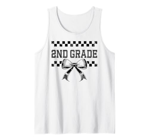 Coquette Bow 2nd Grade I'm Ready for Second Grade Girl Kids Tank Top Coquette Bow 2nd Grade I'm Ready for Second Grade Girl Kids Tank Top von Rollin Into 2nd Grade Girly Back to School 1st Day