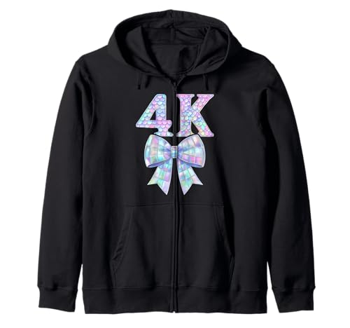 Coquette Bow 4K I'm Ready for 4K Girl Kid Preppy Girly PreK4 Kapuzenjacke von Rollin Into 4K First Day of PK4 Pre Kindergarten 4