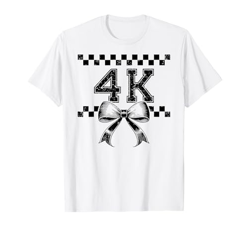 Coquette Bow 4K I'm Ready for 4K Girl Kid Preppy Girly PreK4 T-Shirt von Rollin Into 4K First Day of PK4 Pre Kindergarten 4
