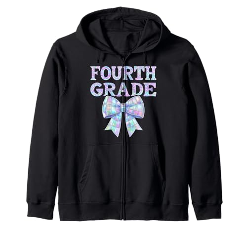 Coquette Bow 4th Grade I'm Ready for Fourth Grade Girl Kids Kapuzenjacke von Rollin Into 4th Grade Girly Back to School 1st Day