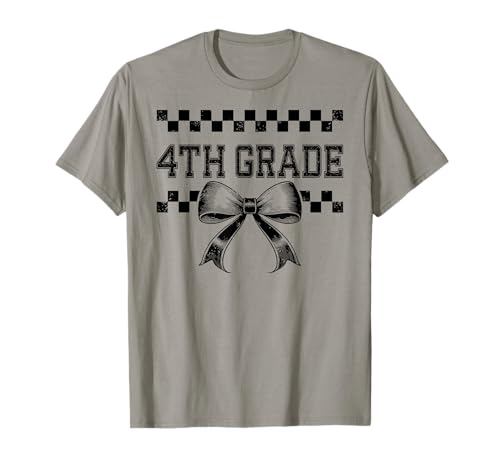 Coquette Bow 4th Grade I'm Ready for Fourth Grade Girl Kids T-Shirt von Rollin Into 4th Grade Girly Back to School 1st Day