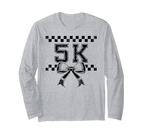 Coquette Bow 5K I'm Ready for 5K Girl Kid Preppy Girly PreK5 Langarmshirt von Rollin Into 5K 1st Day of Pre K 5 Pre Kindergarten